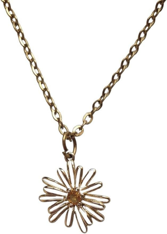 Genérico Collares de Flores de Acero Inoxidable, Collares para Mujer, Collares Daisy de Regalo, Collares Minimalistas